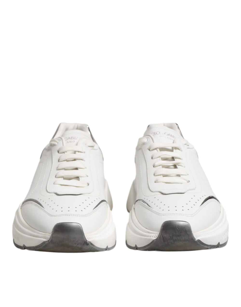 Weiß Daymaster Leder Low Top Turnschuhe Schuhe