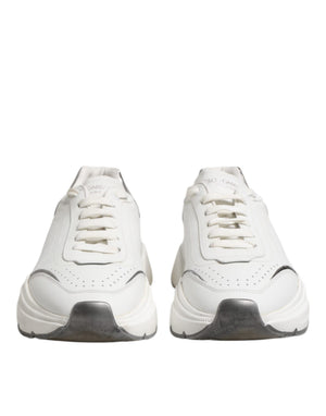 Weiß Daymaster Leder Low Top Turnschuhe Schuhe
