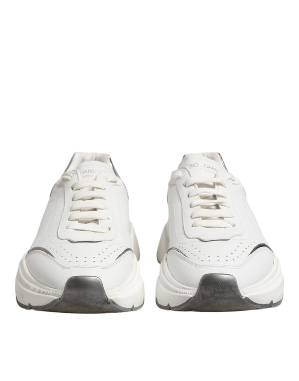 Weiß Daymaster Leder Low Top Turnschuhe Schuhe