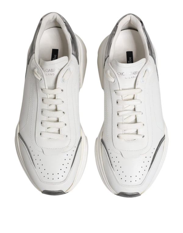 Weiß Daymaster Leder Low Top Turnschuhe Schuhe