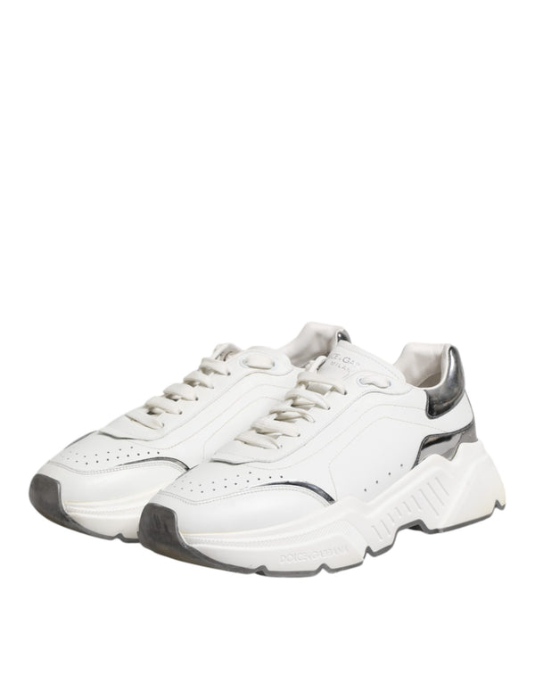 Weiß Daymaster Leder Low Top Turnschuhe Schuhe