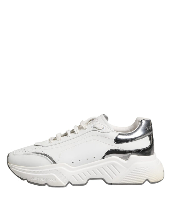 Weiß Daymaster Leder Low Top Turnschuhe Schuhe