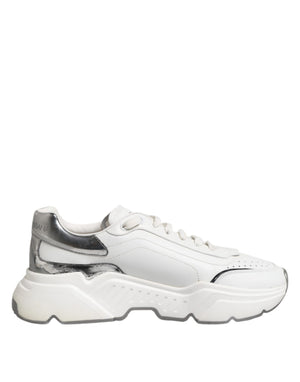 Weiß Daymaster Leder Low Top Turnschuhe Schuhe