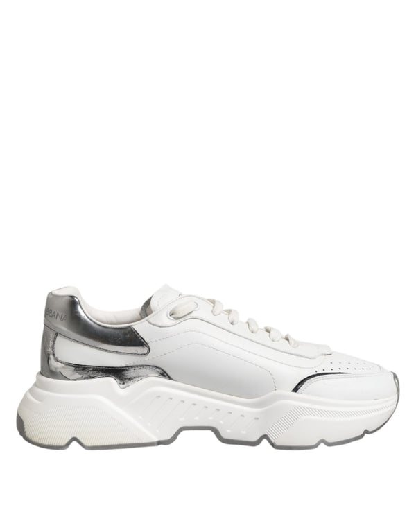 Weiß Daymaster Leder Low Top Turnschuhe Schuhe