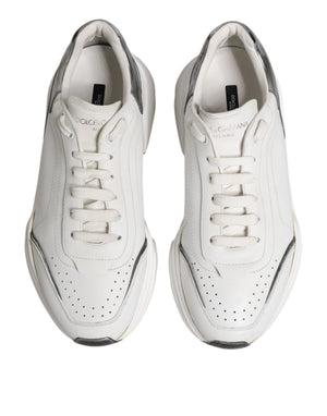 Weiß Daymaster Leder Low Top Turnschuhe Schuhe
