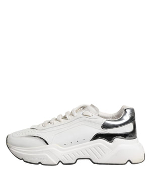 Weiß Daymaster Leder Low Top Turnschuhe Schuhe