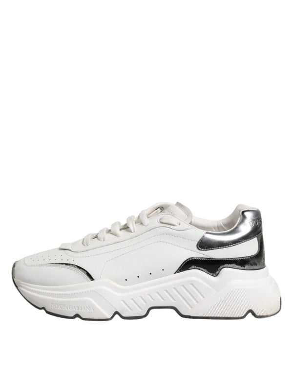 Weiß Daymaster Leder Low Top Turnschuhe Schuhe