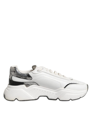Weiß Daymaster Leder Low Top Turnschuhe Schuhe