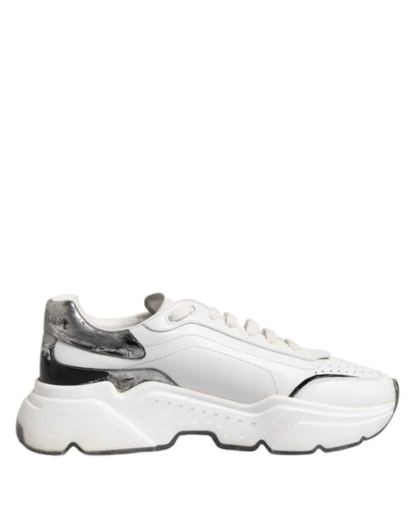 Weiß Daymaster Leder Low Top Turnschuhe Schuhe