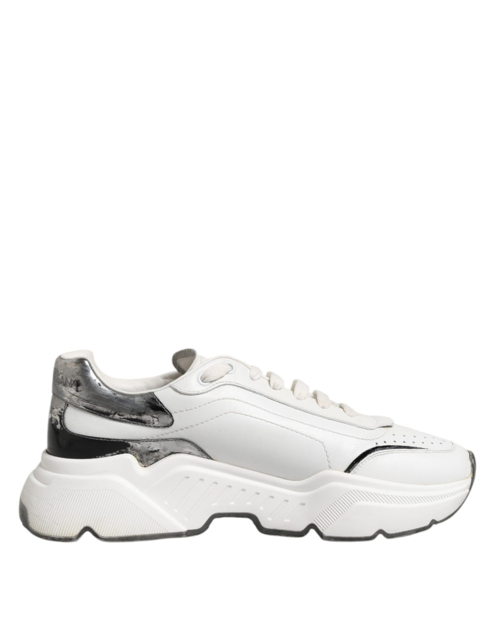 Weiß Daymaster Leder Low Top Turnschuhe Schuhe