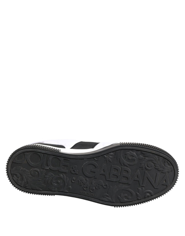 Schwarz Weiß Leder MIAMI Low Top Sneakers Schuhe