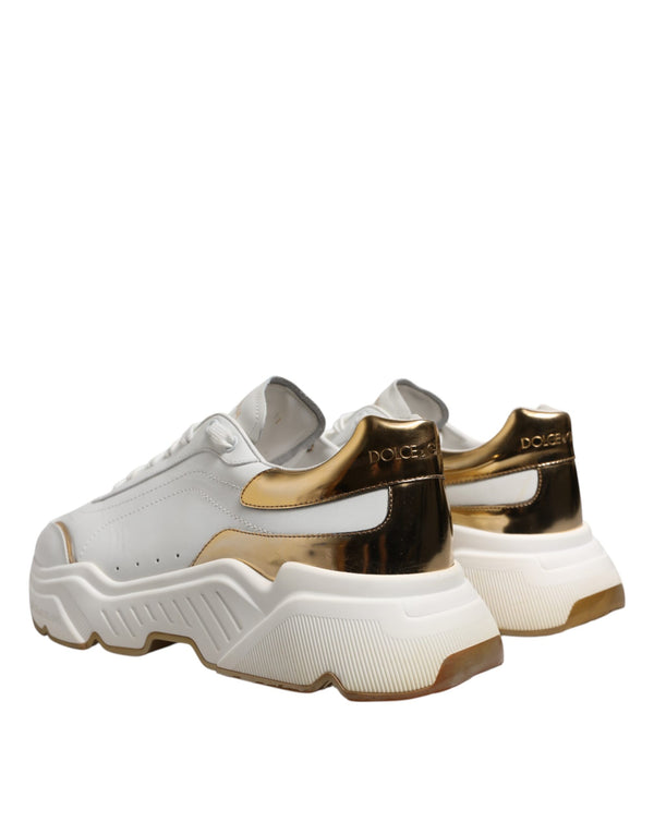 Weiß Daymaster Leder Low Top Turnschuhe Schuhe