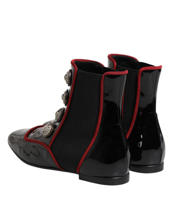 Schwarze Jackie geknöpfte Chelsea Boots Schuhe