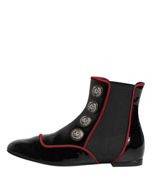 Schwarze Jackie geknöpfte Chelsea Boots Schuhe