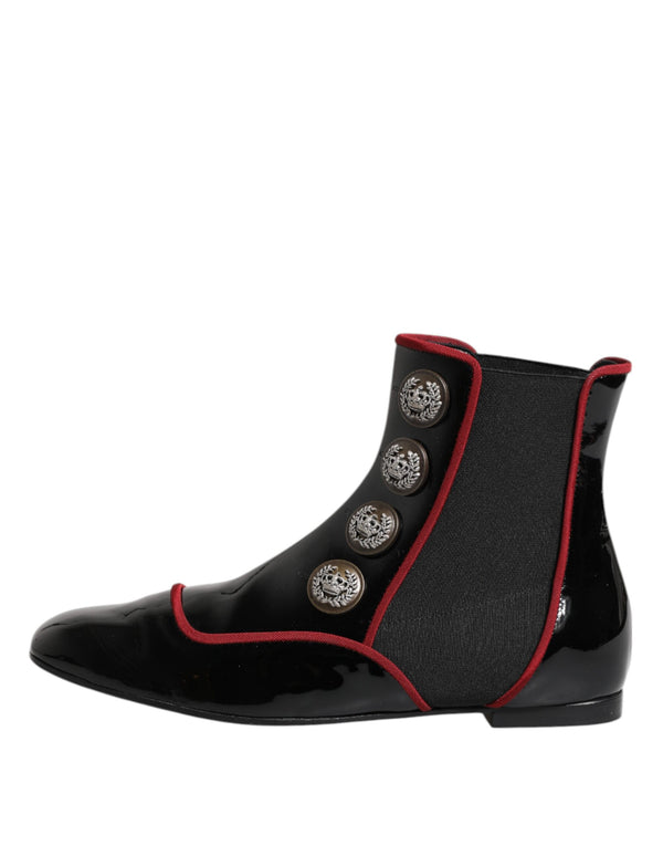 Schwarze Jackie geknöpfte Chelsea Boots Schuhe
