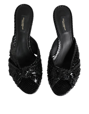 Schwarz Leder Absätze Sandalen Schuhe