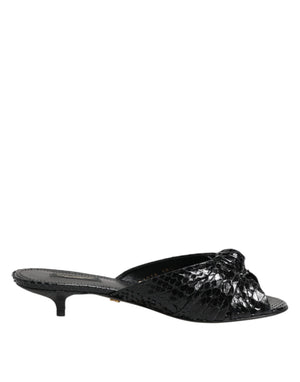 Schwarz Leder Absätze Sandalen Schuhe