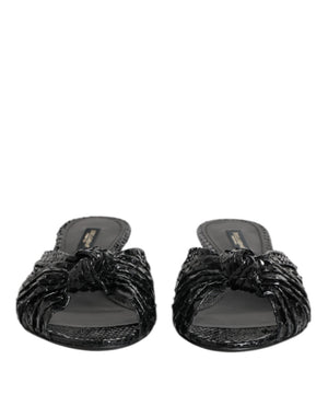 Schwarz Leder Absätze Sandalen Schuhe