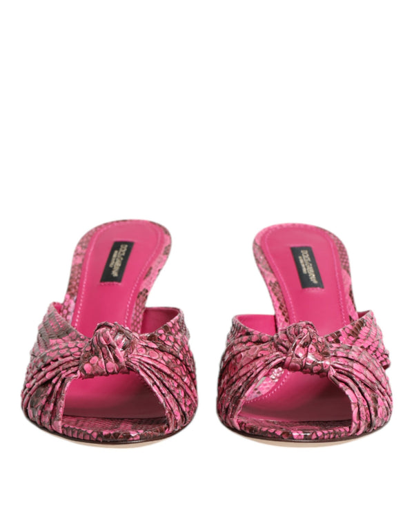Rosa Leder Absätze Rutschen Sandalen Schuhe