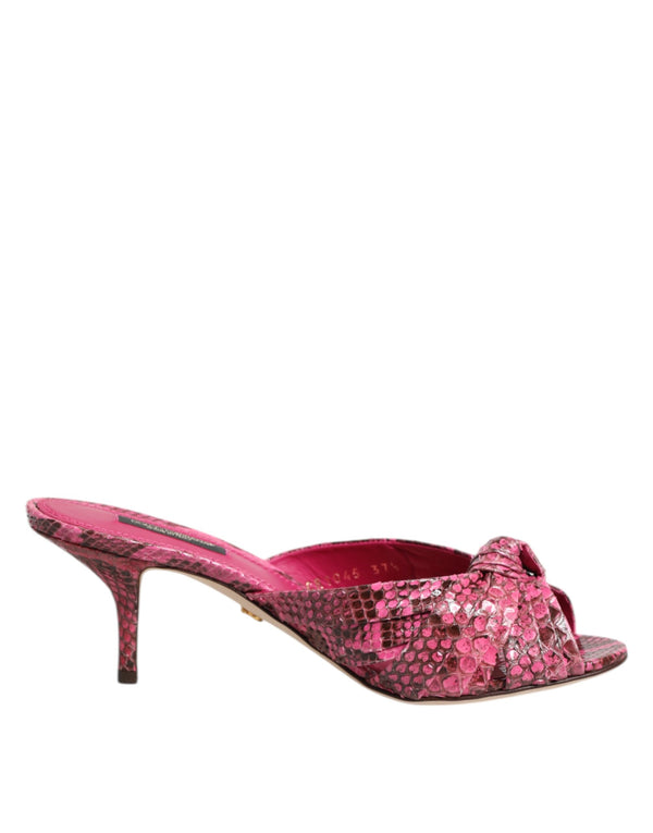 Rosa Leder Absätze Rutschen Sandalen Schuhe