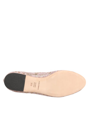 Rosa Taormina Spitze Kristalle Flats Schuhe