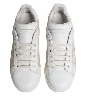 Weiße Spitze Leder Low Top Sneaker Schuhe