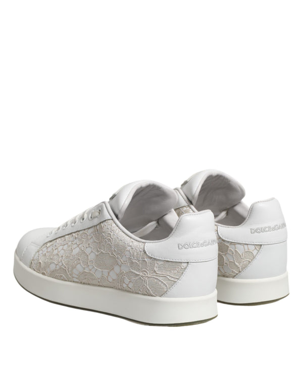 Weiße Spitze Leder Low Top Sneaker Schuhe