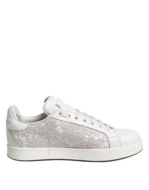 Weiße Spitze Leder Low Top Sneaker Schuhe