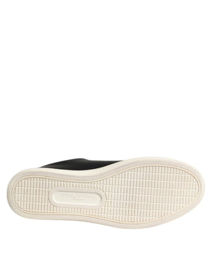 Schwarzes Leder Sacred Heart Sneakers Schuhe