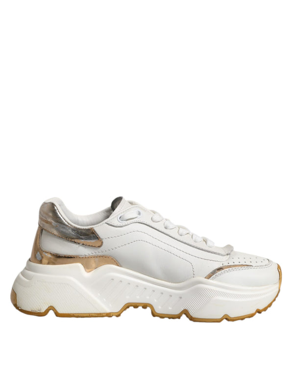 Weiß Gold Daymaster Low Top Turnschuhe Schuhe