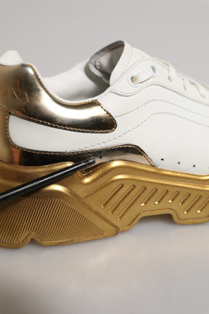 Weiß Gold Daymaster Low Top Turnschuhe Schuhe
