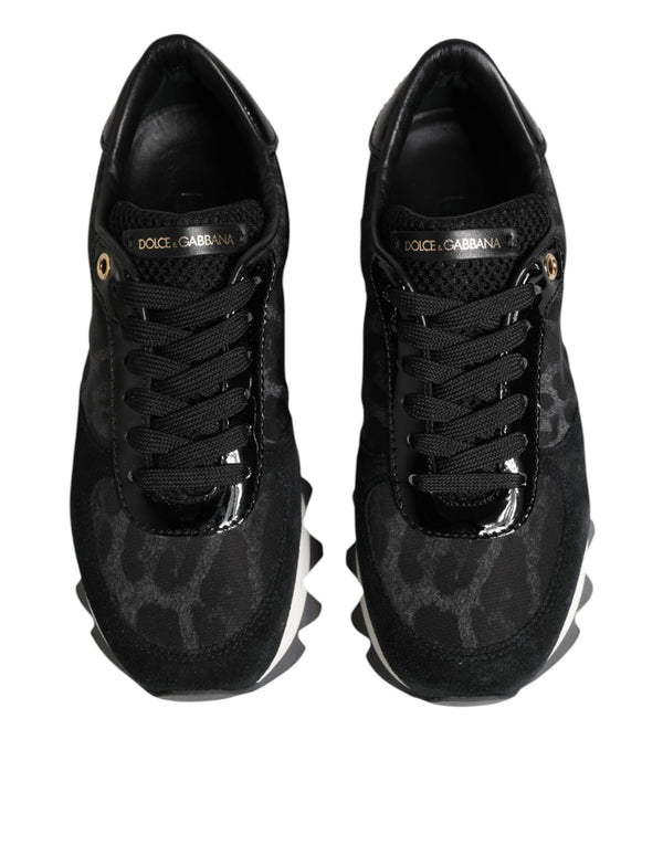 Schwarz Grau Leopard Low Top Turnschuhe Schuhe