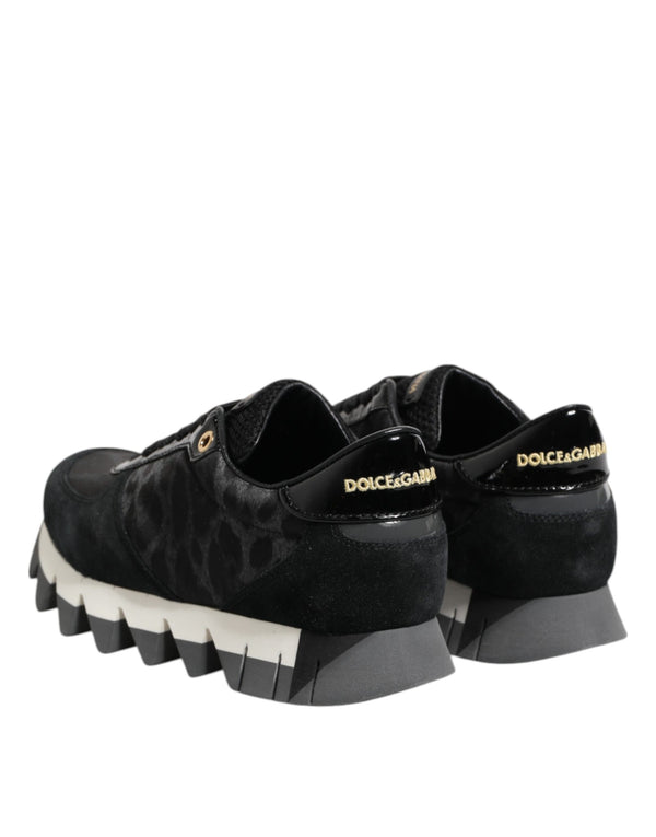 Schwarz Grau Leopard Low Top Turnschuhe Schuhe