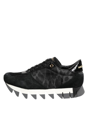 Schwarz Grau Leopard Low Top Turnschuhe Schuhe