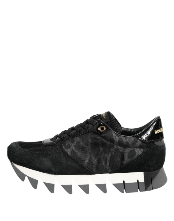 Schwarz Grau Leopard Low Top Turnschuhe Schuhe