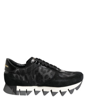 Schwarz Grau Leopard Low Top Turnschuhe Schuhe