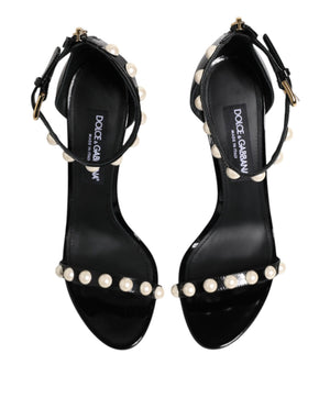 Schwarz KEIRA Perlenverzierte Sandalen Schuhe