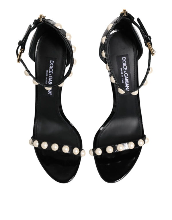 Schwarz KEIRA Perlenverzierte Sandalen Schuhe