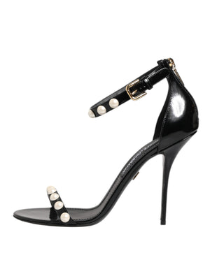 Schwarz KEIRA Perlenverzierte Sandalen Schuhe
