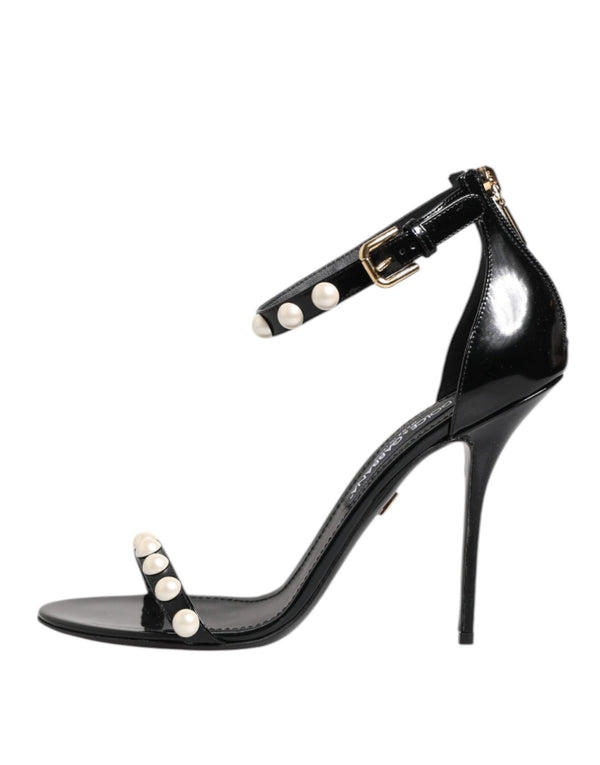 Schwarz KEIRA Perlenverzierte Sandalen Schuhe