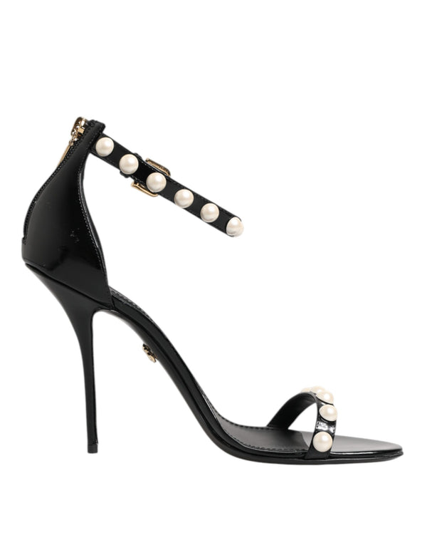 Schwarz KEIRA Perlenverzierte Sandalen Schuhe