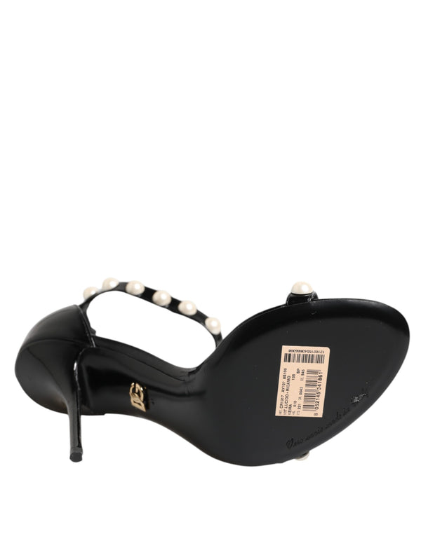 Schwarz KEIRA Perlenverzierte Sandalen Schuhe