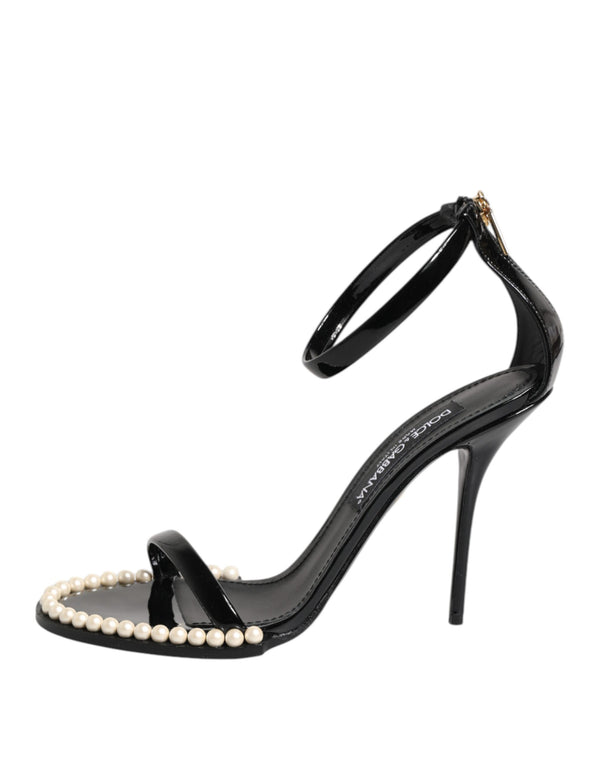 Schwarz KEIRA Perlenverzierte Sandalen Schuhe