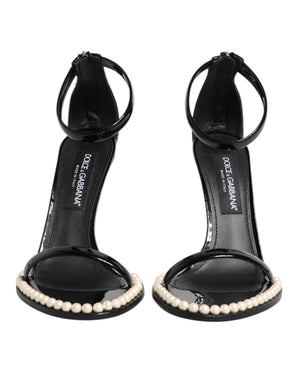 Schwarz KEIRA Perlenverzierte Sandalen Schuhe