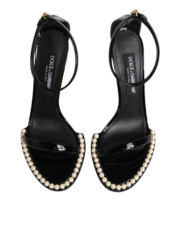 Schwarz KEIRA Perlenverzierte Sandalen Schuhe