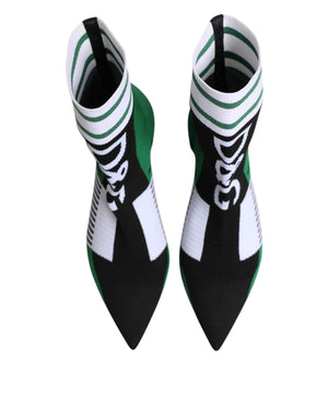 Grüne Stretch Socke Stil Stiefeletten Schuhe