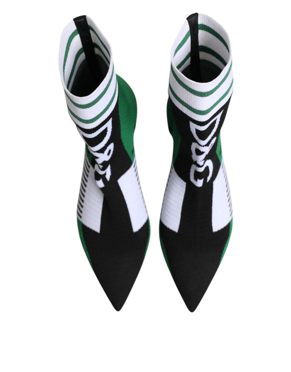 Grüne Stretch Socke Stil Stiefeletten Schuhe