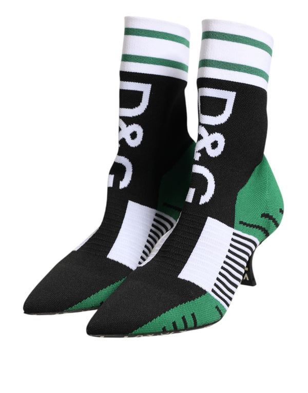 Grüne Stretch Socke Stil Stiefeletten Schuhe