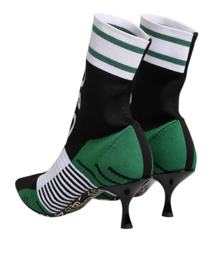 Grüne Stretch Socke Stil Stiefeletten Schuhe
