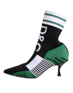 Grüne Stretch Socke Stil Stiefeletten Schuhe